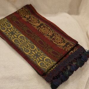 Elegant Silk Paisley Patterned Scarf By Poppy Moreni, 56" x 9"